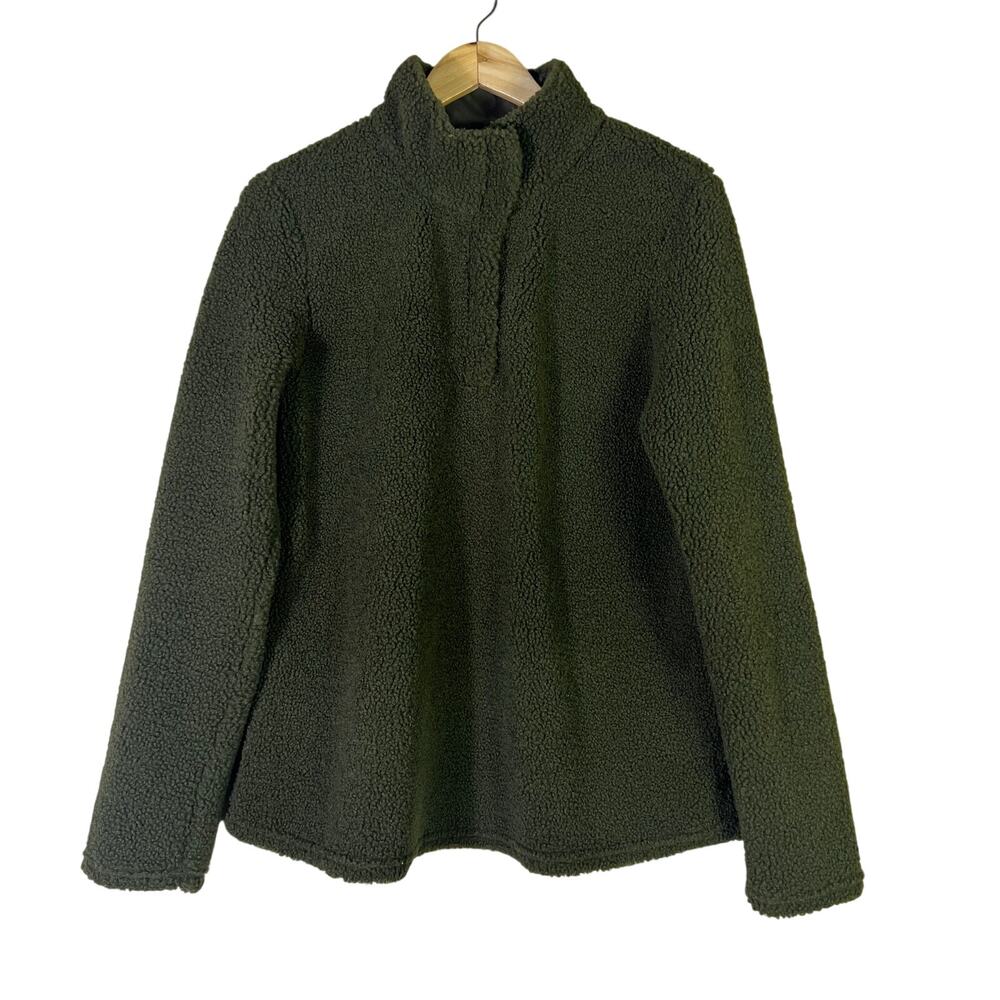 Callie Mac Sherpa Fleece Pullover Jacket Womens M Olive Green Gorpcore Utility